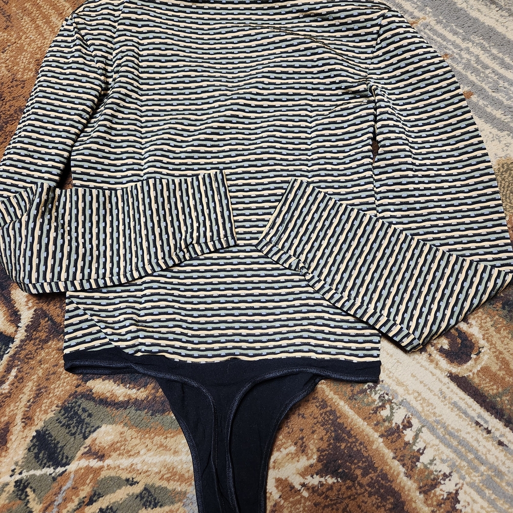 Cosabella Black and White Striped Bodysuit - Picture 8 of 14